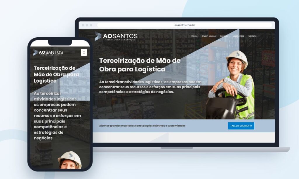 Site da AO Santos desenvolvido pela InforWay, versões computador e celular