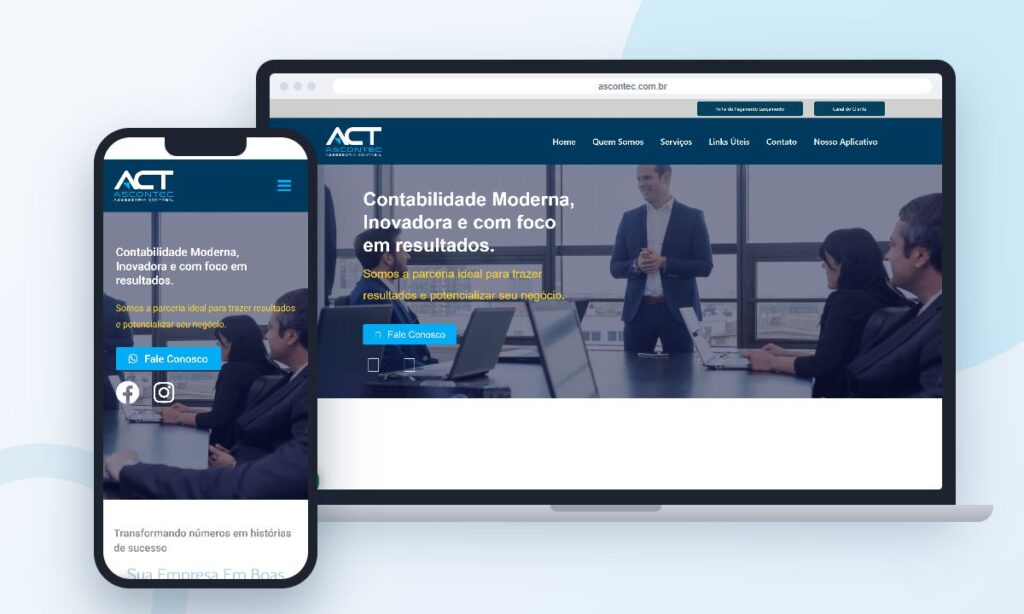 Site da Ascontec desenvolvido pela InforWay, versões computador e celular